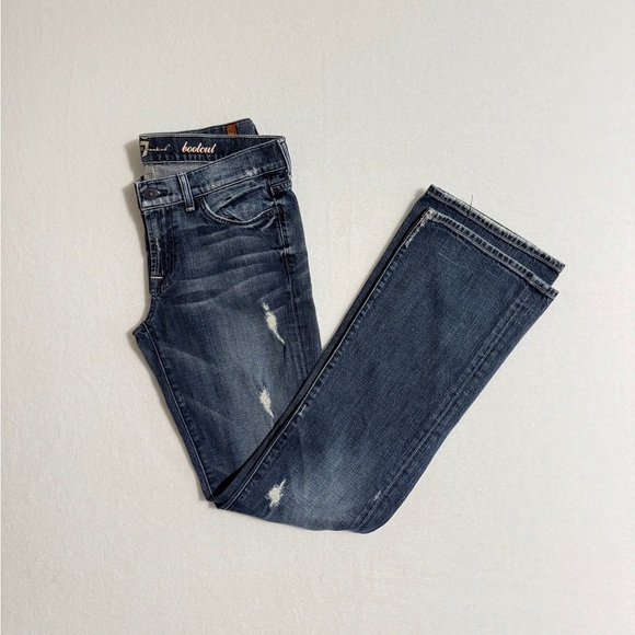 7 For All Mankind Size 30 Dark Blue Boot Cut Jeans - Picture 1 of 5